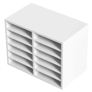 literature organizers 12 compartments office mailbox with adjustable shelves wood literature sorter 204x12x161 inches for office home classroom mailrooms organization epa certified white 4.jpg