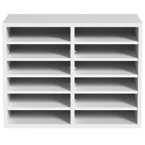 literature organizers 12 compartments office mailbox with adjustable shelves wood literature sorter 204x12x161 inches for office home classroom mailrooms organization epa certified white 5.jpg