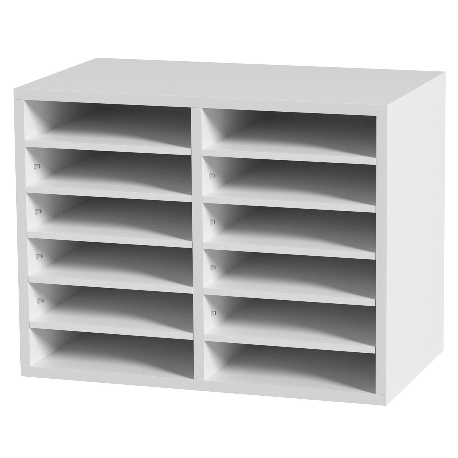 literature organizers 12 compartments office mailbox with adjustable shelves wood literature sorter 204x12x161 inches for office home classroom mailrooms organization epa certified white.jpg