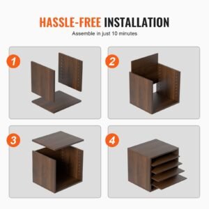 literature organizers 5 compartments office mailbox with adjustable shelves wood literature sorter 139x12x13 inches for office home classroom mailrooms organization epa certified brown 5.jpg