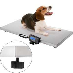 Livestock Scale 700LBS, Dog Scales Large Platform 40.6x20.9Inch Stainless Steel Vet Scale Industrial Floor Scale Large Animal Scale Pig Scale Goat Weight Scale Pet Digital Scale