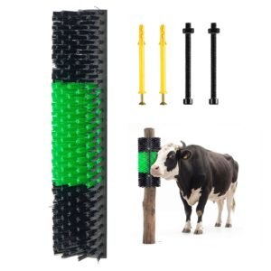 livestock scratching brush 1pc goat scratcher brush post with 4 screws 169 x 75 cow scratcher for back itch relief massage grooming scratch tool for horse cattle sheep pig green black.jpg