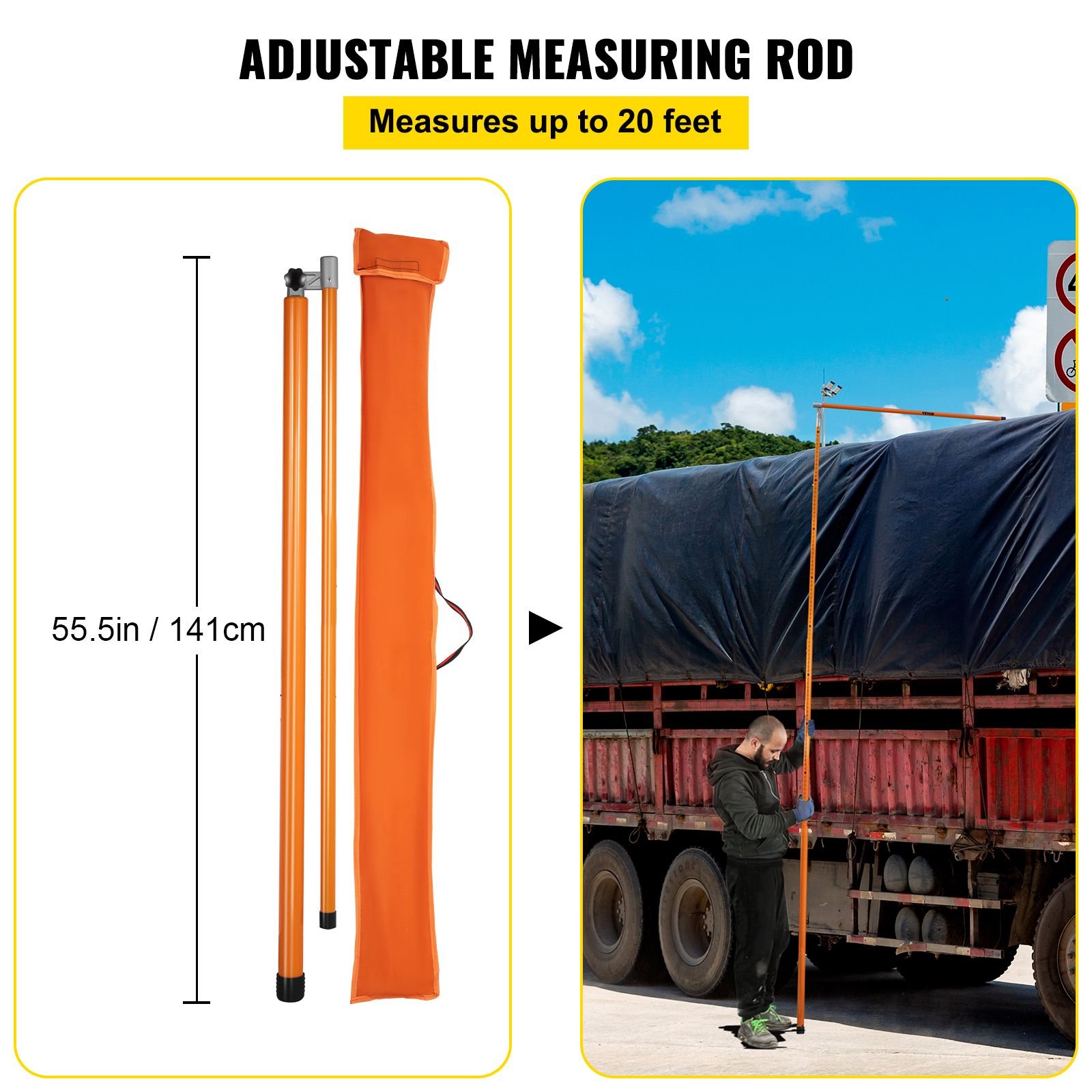 load height measuring stick 20 sturdy fiberglass truck height stick with adjustable pole non conductive truck height measuring stick with carrying bag height stick for trucks car haulers.jpg
