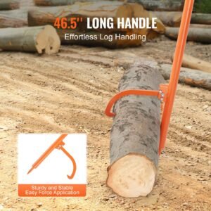 log peavey 465 in metal handle log lifter heavy duty log roller with max 19 in opening rust resistant log jack cant hook felling log roller tool for rolling raising turning logs 3.jpg