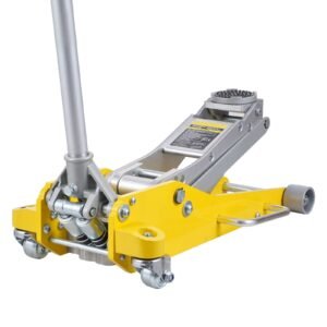 Low Profile Floor Jack 3 Ton (6600 lbs), Heavy Duty Aluminum Hydraulic Racing Floor Jack, Hydraulic Car Jack, Dual Piston Quick Lift Pump, 3.7"-18.3" Height Lifting Range (Yellow)