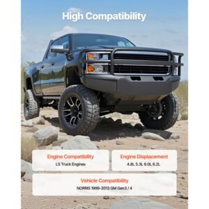 ls truck cam kit, 9 piece set, includes timing gasket, pushrods springs & seals, compatible with 1999 2013 gm gen3/4 norris trucks, fits 4.8l, 5.3l, 6.0l, 6.2l ls engines, oe 12625437 sp011 16