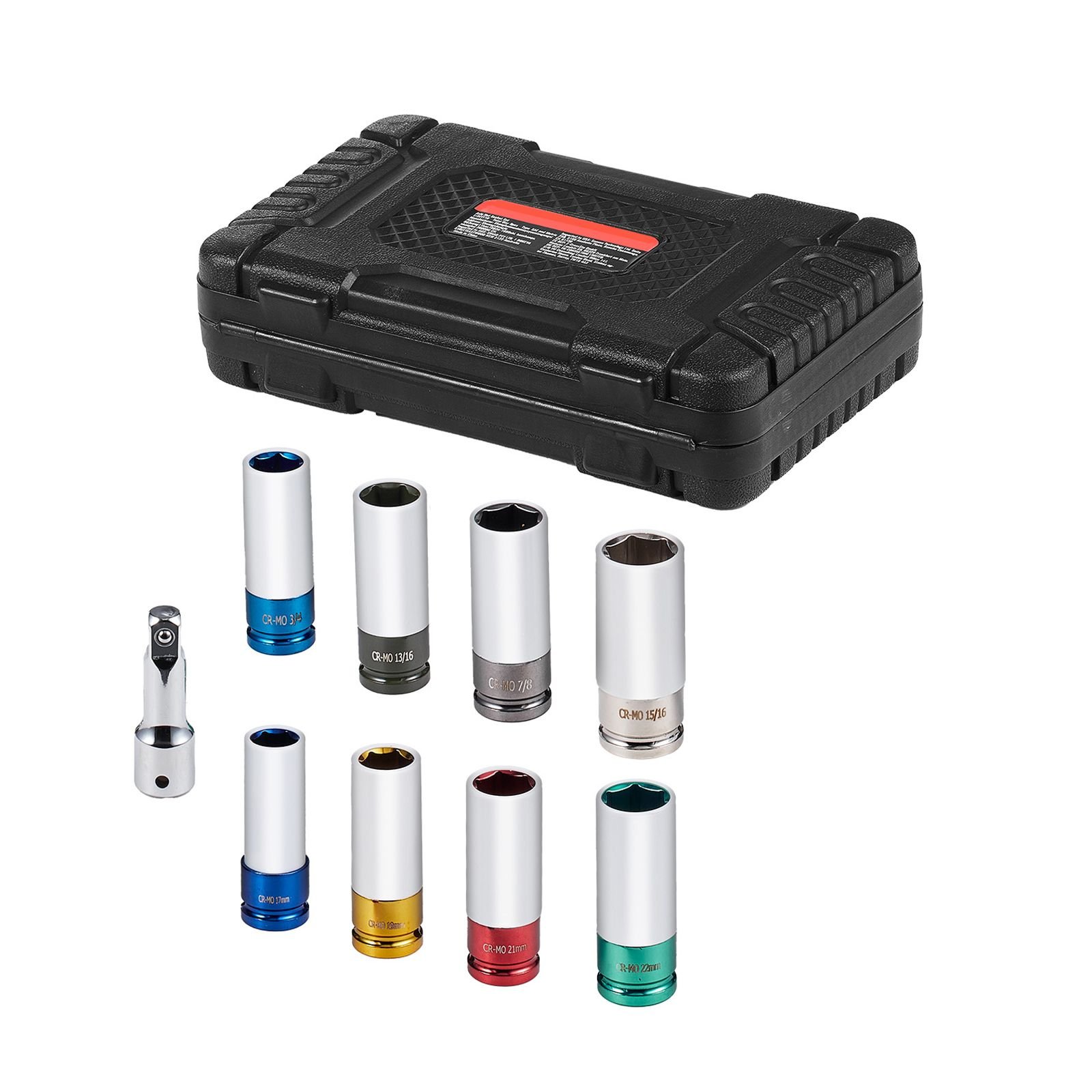 lug nut impact socket set 12 inch drive metric and sae 6 point deep socket set 8 total lug nut sizes cr mo steel wheel socket set with storage case and extension bar for auto repair.jpg