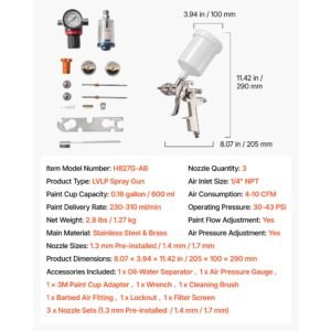 lvlp air spray gun gravity feed paint sprayer gun with 3 nozzles 131417mm 600ml capacity automotive paint sprayer with air regulator for furniture car painting home improvement 3.jpg