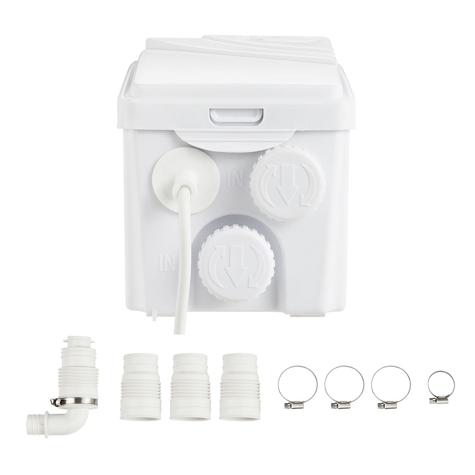 macerator pump 350w 6000 lh flow 23 ft7 m head macerator sewerage sump pump with 3 water inlets for basement kitchen sink shower bathtub laundry waste water disposal upflush machine.jpg
