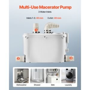macerator pump 500w 29 gpm flow 26 ft8 m head macerator sewerage toilet pump with 4 water inlets waste water disposal upflush machine for kitchen basement shower sink laundry bathtub 2.jpg