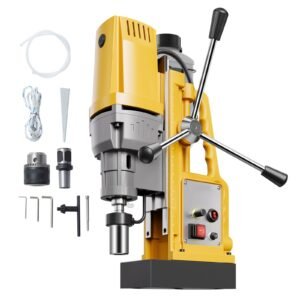 Magnetic Drill, 1400W Motor 2 in Boring Diameter, 2922 lbf Portable Electric Mag Drill Press, 0-750 RPM Variable Speed, Drilling Machine for Metal Surface, Industrial and Home Improvement
