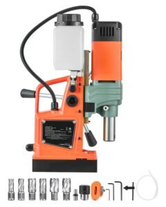 Magnetic Drill, 1450W Motor 2 in Coring Diameter, 2922 lbf Magnetic Force, Portable Electric Mag Drill Press with 6 Coring Bits, Variable Speed, Drilling Machine for Metal Surface, Industrial