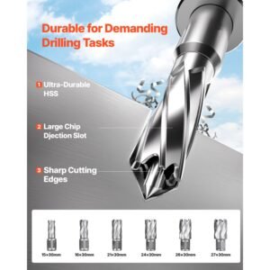 magnetic drill 1450w motor 2 in coring diameter 2922 lbf magnetic force portable electric mag drill press with 6 coring bits variable speed drilling machine for metal surface industrial 3.jpg
