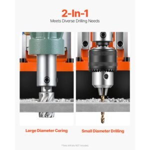 magnetic drill 1550w motor 2 in coring diameter 2922 lbf magnetic force 0 550 rpm variable speed portable electric mag drill press drilling machine for metal surface home improvement 2.jpg