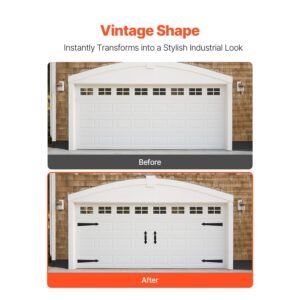 magnetic garage door hardware kit decorative garage door hinges handles black carriage house accents no installation needed 4 hinges and 2 handles for barn gate curb appeal 2.jpg