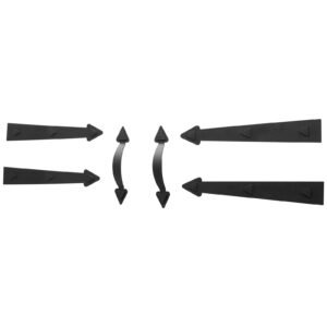 Magnetic Garage Door Hardware Kit, Decorative Garage Door Hinges Handles, Black Carriage House Accents, No Installation Needed, 4 Hinges and 2 Handles for Barn Gate Curb Appeal