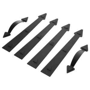 magnetic garage door hardware kit decorative garage door hinges handles black carriage house accents no installation needed 4 hinges and 2 handles for barn gate curb appeal 4.jpg