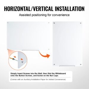 magnetic glass whiteboard dry erase board 48x32 wall mounted large white glassboard frameless with marker tray an eraser and 2 markers white 4.jpg