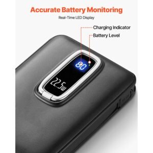 magnetic power bank, 10000 mah battery pack, wireless magsafe compatible portable charger, with smart led display, foldable stand, fast charging for iphone16/15/14/13/12 series, samsung, huawei