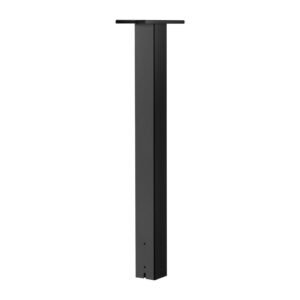 Mailbox Post, 43 x 4 x 4 Inches, Steel In-Ground Mounting Mail Box Stand with Universal Plate Bracket, Heavy Duty Metal Post Sleeve Kit for Outside Curbside Residential Use, Powder Coated Black