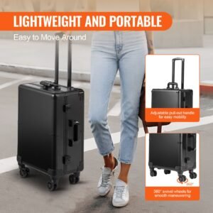 makeup train case with lock lighted mirror 4 storage trays brush holder travel cosmetic organizer box w swivel wheels professional artist trolley studio free standing case 3.jpg
