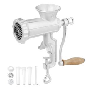 manual meat grinder heavy duty cast iron hand meat grinder with steel table clamp meat mincer sausage maker with 1 cutting blade 2 cutting plates 3 sausage tubes for beef pepper mushroom 1.jpg