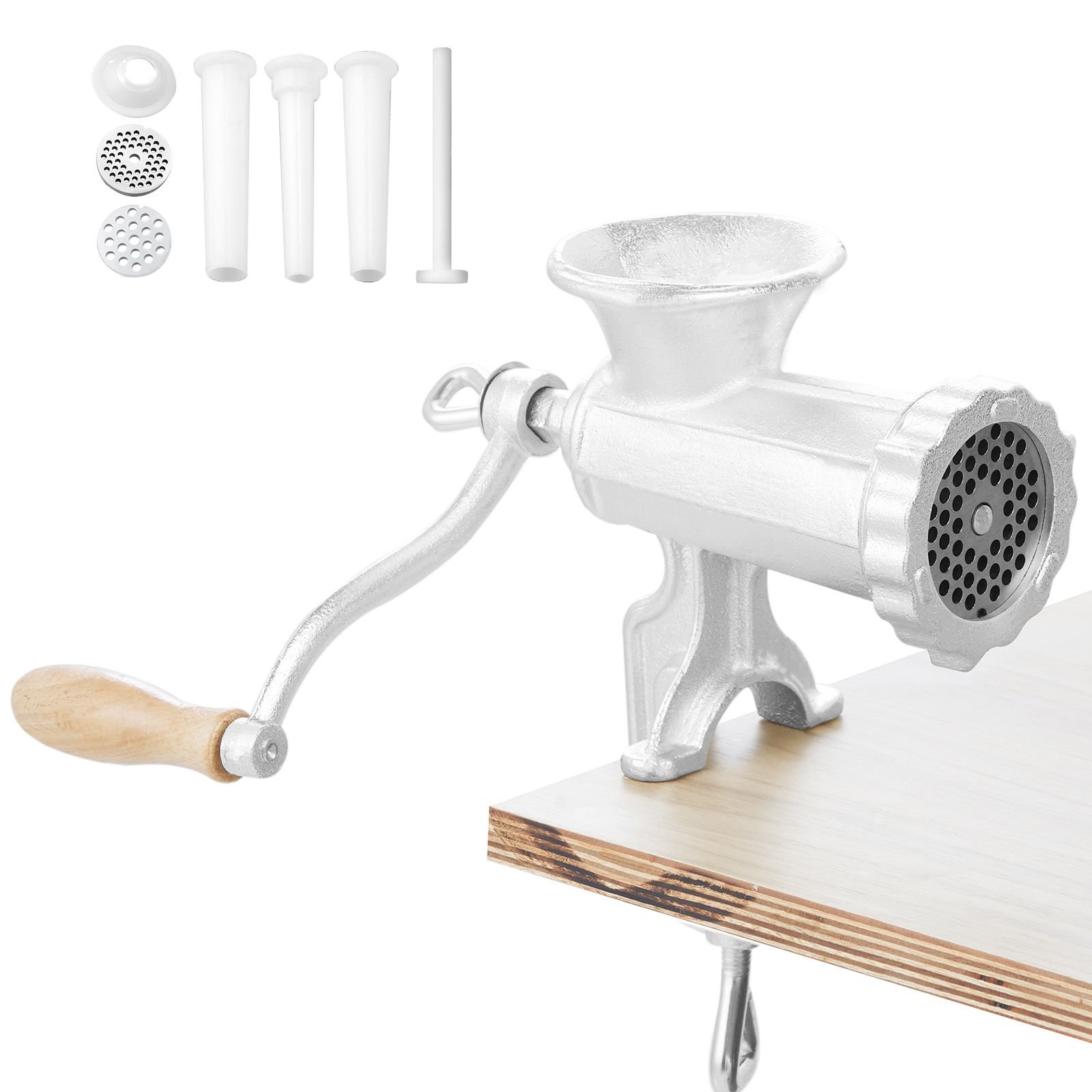 manual meat grinder heavy duty cast iron hand meat grinder with steel table clamp meat mincer sausage maker with 1 cutting blade 2 cutting plates 3 sausage tubes for beef pepper mushroom.jpg