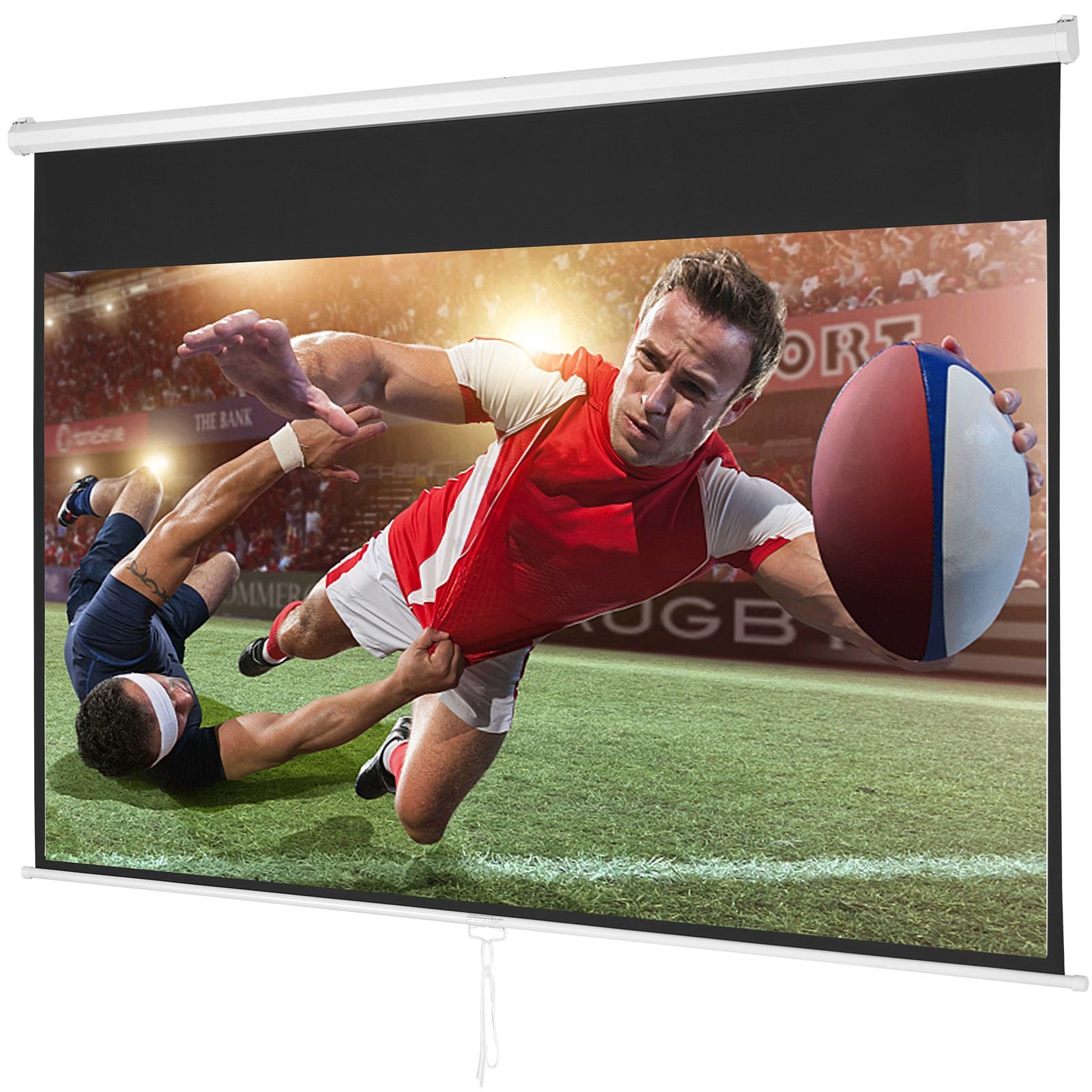manual projector screen 100 inch 169 4k 1080 hd retractable pull down projector screen auto locking portable movie screen for family home office theater.jpg