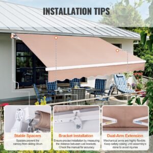 manual retractable awning 12 x 10 ft outdoor patio awning retractable sun shade water resistant polyester patio door window awning sunshade shelter with crank handle for backyard balcony 4.jpg