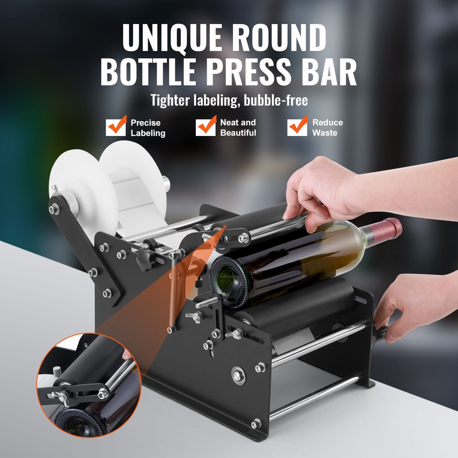 manual round labeling machine 15 20pcsmin bottle label applicator for round bottles adjustable manual round bottle labeler suitable for bottle diameter 078 472 inches with pressing bar.jpg