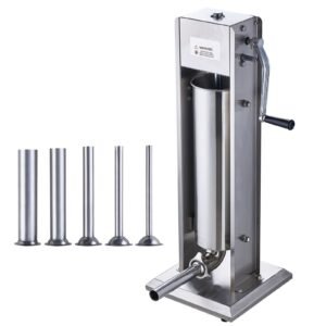 manual sausage stuffer 7 l 15 lbs vertical sausage machine dual speed meat stuffer made of food grade 304 stainless steel includes 5 stuffing tubes for home kitchen restaurant commercial.jpg