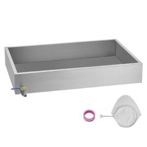 Maple Syrup Evaporator Pan, 22.4 Gallon, 325 Cups of 8.8oz Maple Syrup, Flat Evaporator Pan with 1 Valve and 3 Heating Methods, 304 Stainless Steel Maple Syrup Pan for Home, Outdoor