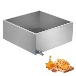Maple Syrup Evaporator Pan, 24.9 Gallon, 362 Cups of 8.8oz Maple Syrup, Flat Evaporator Pan with 1 Valve and 3 Heating Methods, 304 Stainless Steel Maple Syrup Pan for Home, Outdoor