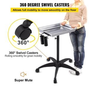 mayo stand medical tray height adjustable stainless steel salon tray easy assemble tattoo cart lab tray with 2 cups 1 metal ring for spa clinic personal care lab hospital dentistry silver 4.jpg
