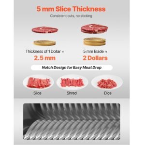 meat cutter machine blade, 5 mm blade for commercial meat cutter, one set blade for sjy dq90 meat cutting machine, stainless steel, cutter slicer blade set for boneless meat, soft vegetables
