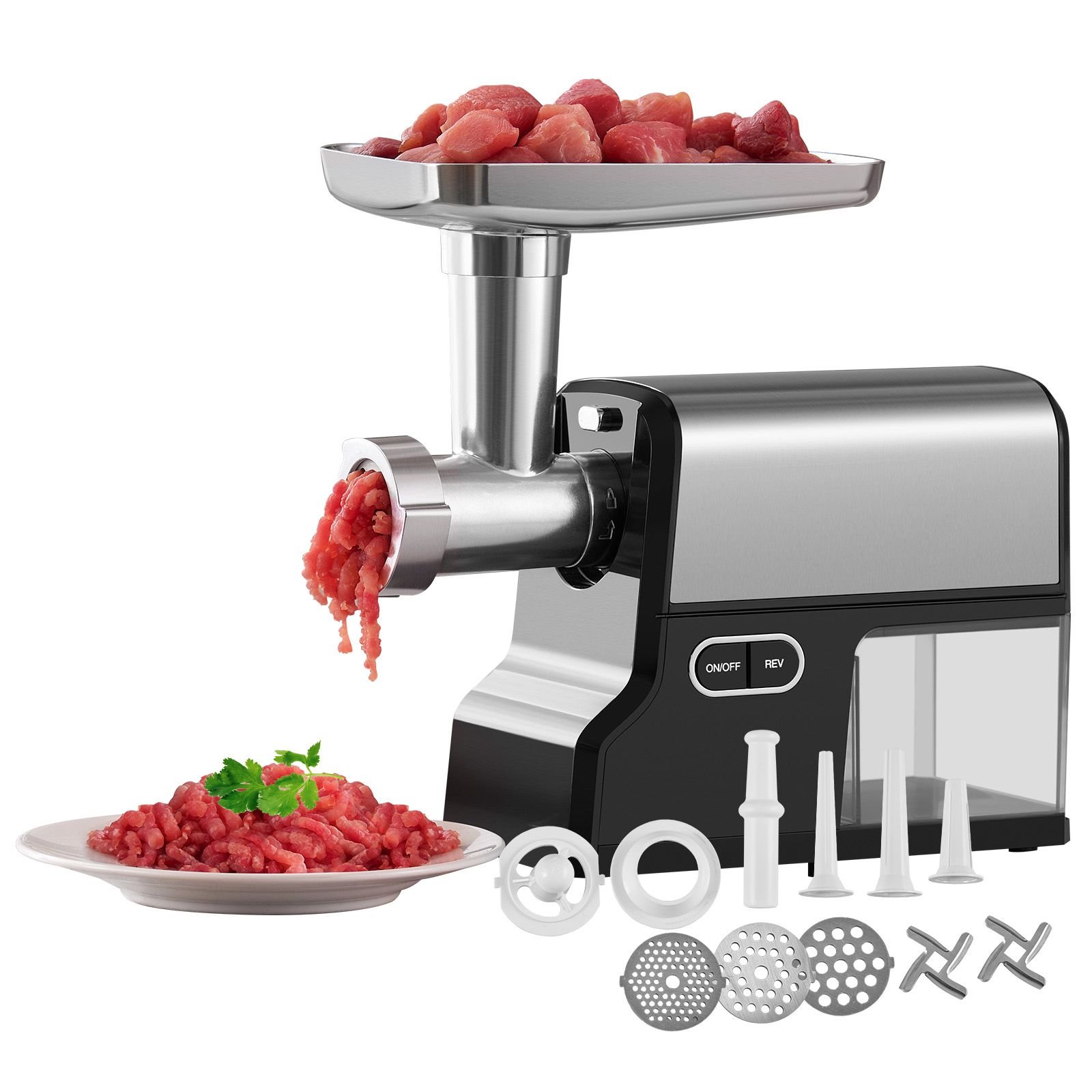 meat grinder 42 lbsmin capacity electric meat grinders with blade grinding plate sausage maker kubbe kit stainless steel meat mincer for home kitchen.jpg