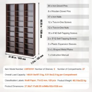 media storage cabinet 9 layer dvd shelf holds up to 756 cds adjustable cd shelves 27 compartments protects organizes music movie video games or memorabilia collections espresso 2.jpg