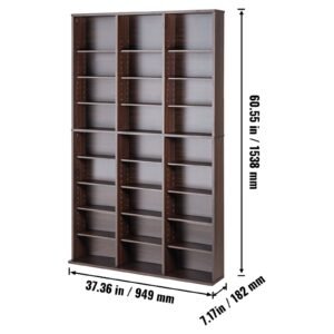 media storage cabinet 9 layer dvd shelf holds up to 756 cds adjustable cd shelves 27 compartments protects organizes music movie video games or memorabilia collections espresso 4.jpg