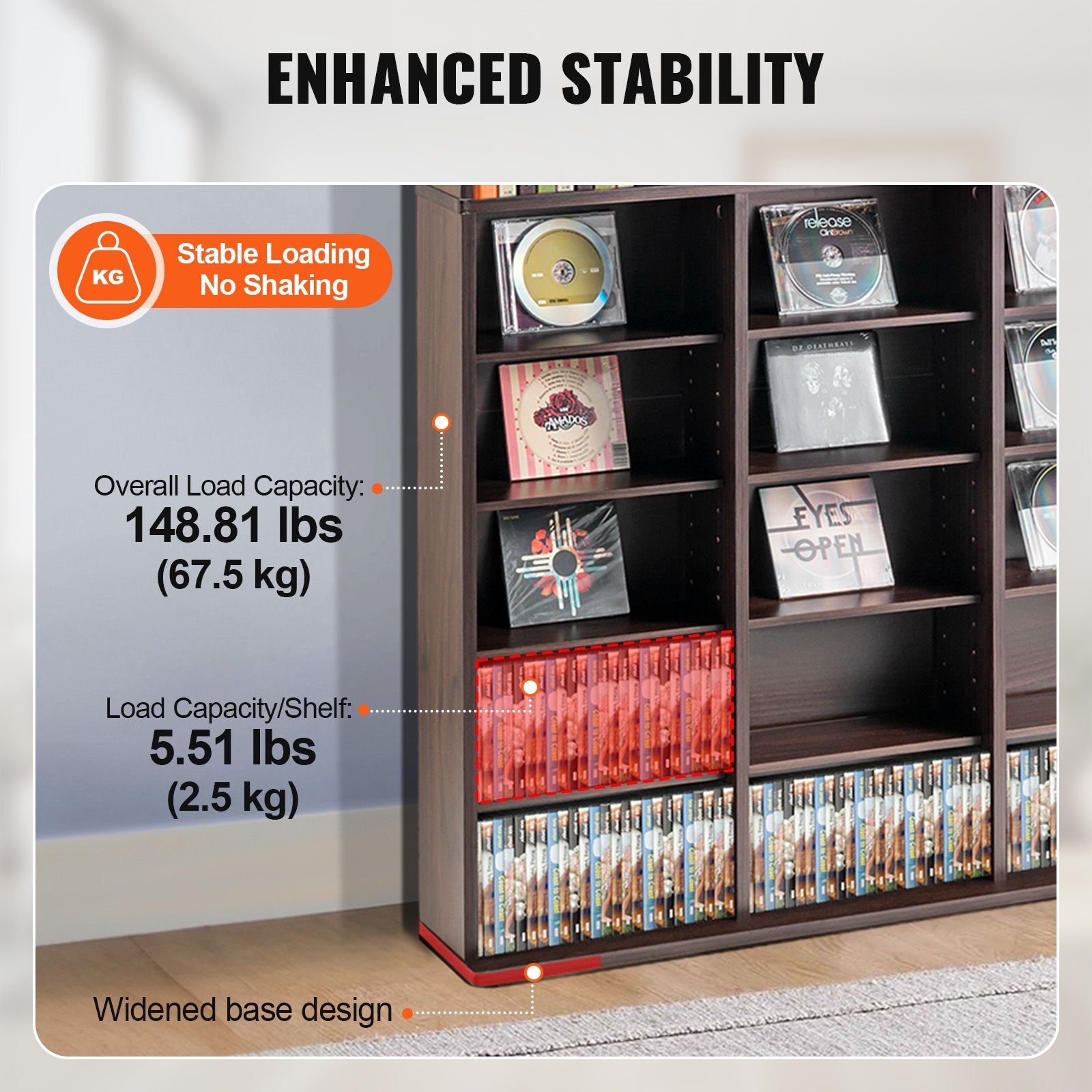 media storage cabinet 9 layer dvd shelf holds up to 756 cds adjustable cd shelves 27 compartments protects organizes music movie video games or memorabilia collections espresso.jpg