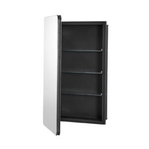 Medicine Cabinet, 16 x 24 inch, Medicine Cabinet for Bathroom with Mirror, Aluminum Frame Bathroom Wall Cabinet, 2-layer Adjustable Shelves, Recessed & Wall-mounted Installation