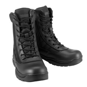 Men's Military Tactical Boots, 8 inch Combat Hiking Work Boots, Lightweight & Breathable Side Zipper Mens Motorcycle Interceptor Trooper Boot, for Outdoor Security Mountaineering, US Size 10