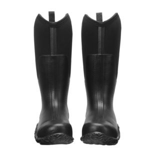Men's Steel Toe Rubber Boots, Protective Footwear, Waterproof Rain Fishing Boots, Outdoor Non-Slip Work Shoes, Lightweight and Durable, for Manufacturing, Construction, Farming, Size 12 US
