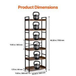 metal bookshelf 6 tier industrial bookshelf tall wide rustic vintage storage bookcase with open shelves freestanding display shelving unit storage rack for living room bedroom office 1.jpg