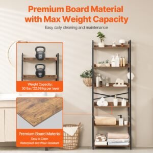 metal bookshelf 6 tier industrial bookshelf tall wide rustic vintage storage bookcase with open shelves freestanding display shelving unit storage rack for living room bedroom office 4.jpg