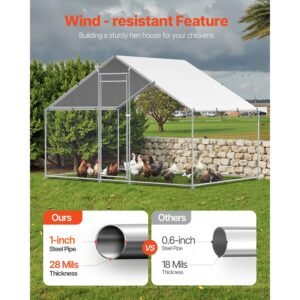 metal chicken coop 98x65x65ft large walk in chicken runs with cover spire roof hen house enclosure with security lock outdoor duck rabbit cage poultry pen for backyard farm yard 1.jpg