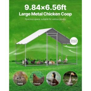 metal chicken coop 98x65x65ft large walk in chicken runs with cover spire roof hen house enclosure with security lock outdoor duck rabbit cage poultry pen for backyard farm yard 2.jpg