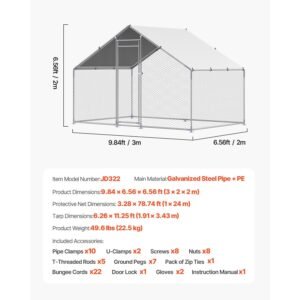 metal chicken coop 98x65x65ft large walk in chicken runs with cover spire roof hen house enclosure with security lock outdoor duck rabbit cage poultry pen for backyard farm yard 3.jpg