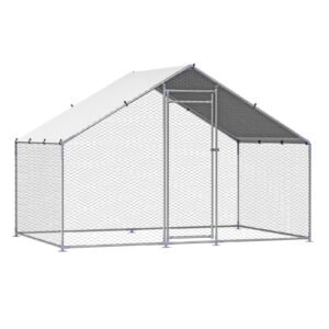 metal chicken coop 98x65x65ft large walk in chicken runs with cover spire roof hen house enclosure with security lock outdoor duck rabbit cage poultry pen for backyard farm yard 4.jpg