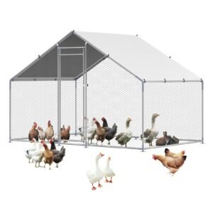 metal chicken coop 98x65x65ft large walk in chicken runs with cover spire roof hen house enclosure with security lock outdoor duck rabbit cage poultry pen for backyard farm yard 5.jpg