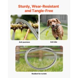 Metal Garden Hose 25 ft, Rust Proof Stainless Steel Water Hose, Heavy Duty Backyard Hose with 10 Function Nozzle, No-Kink & Flexible Water Pipe, Lightweight Metal Hose for Yard, Outdoor